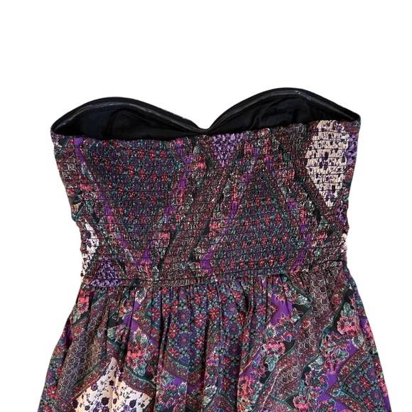 Band of Gypsies Strapless Purple Paisley Boho Maxi Dress Size Small‎ - Picture 6 of 7